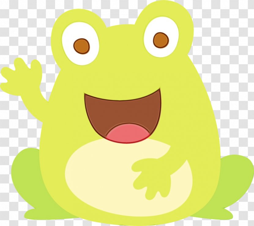 Green Cartoon Frog True Clip Art - Toad Yellow Transparent PNG