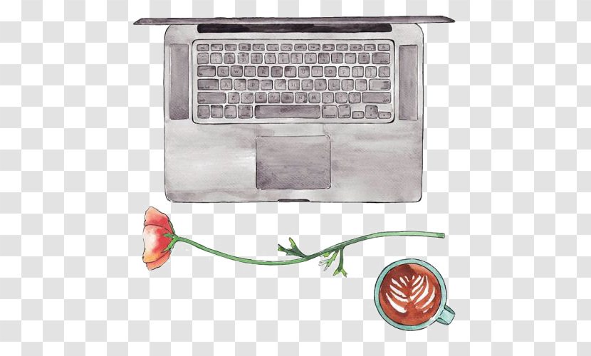 Drawing Watercolor Painting Illustration - Study - Laptop Transparent PNG