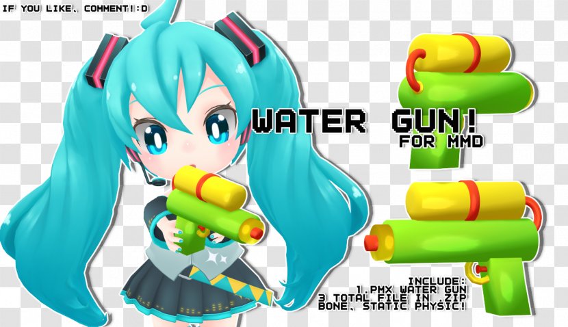 Water Gun MikuMikuDance Game Doll - Plush Transparent PNG