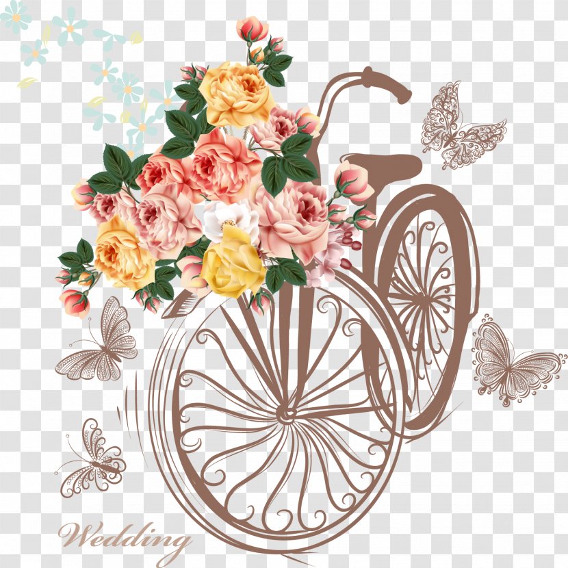 Bicycle Basket Flower Stock Photography - Fotosearch - Vector And Flowers Transparent PNG