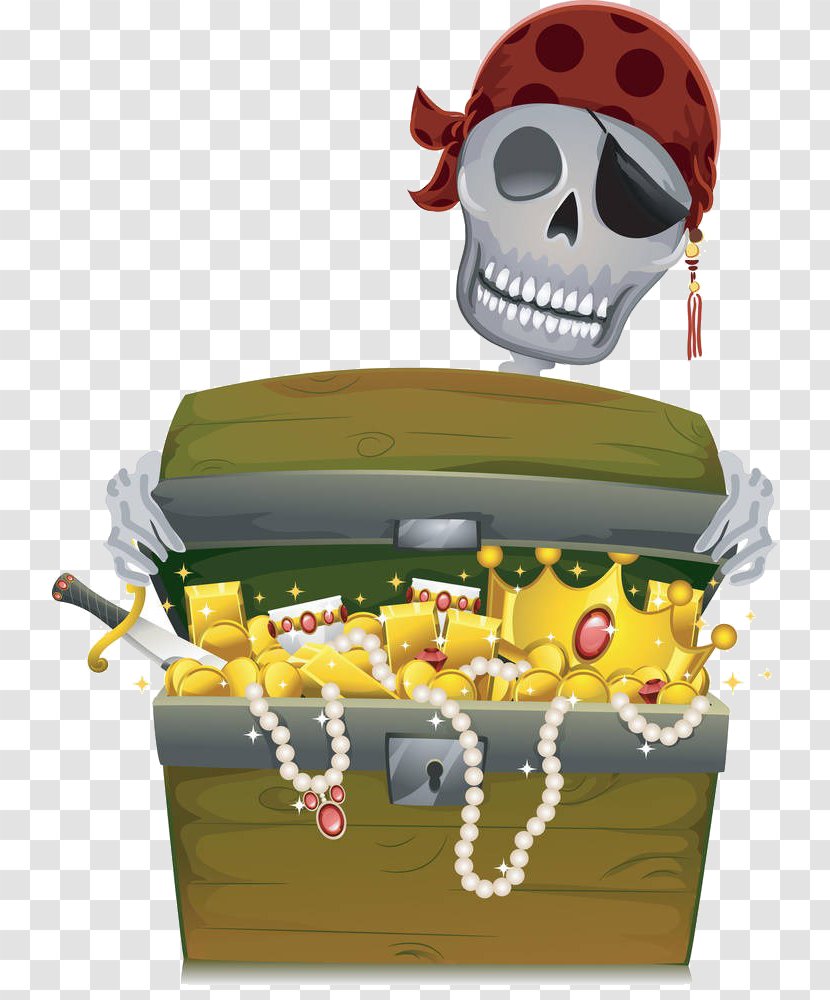 Buried Treasure Piracy Royalty-free Clip Art - Watercolor - Cartoon Skeleton Pirate Transparent PNG