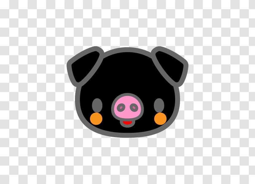 Domestic Pig かごしま黒豚 Clip Art - Face Transparent PNG