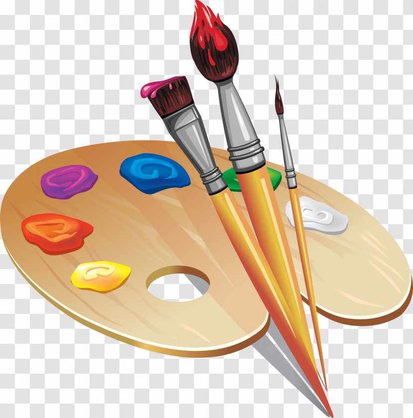 Palette Paintbrush Drawing - Watercolor Brush Stroke Transparent PNG
