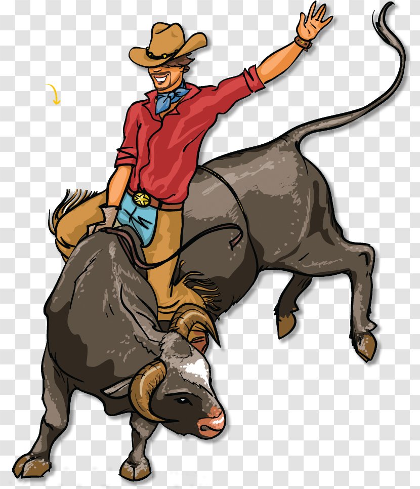 Bull Riding Rodeo Clip Art - Mammal Transparent PNG