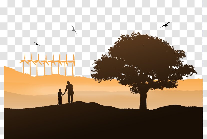 Day Icon - Sunset - Vector Tree Parents Transparent PNG