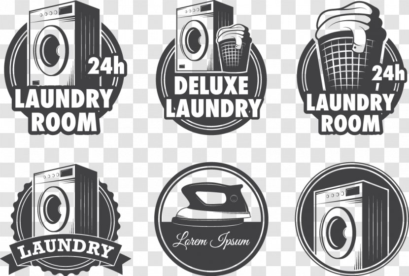 Laundry Symbol Washing Machine Stock Illustration - Black And White - Vector Transparent PNG
