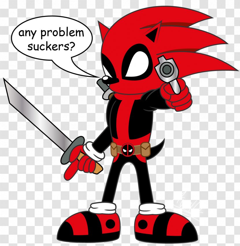 Deadpool Sonic The Hedgehog Shadow & Sega All-Stars Racing Tails - Silhouette - Watercolor Transparent PNG