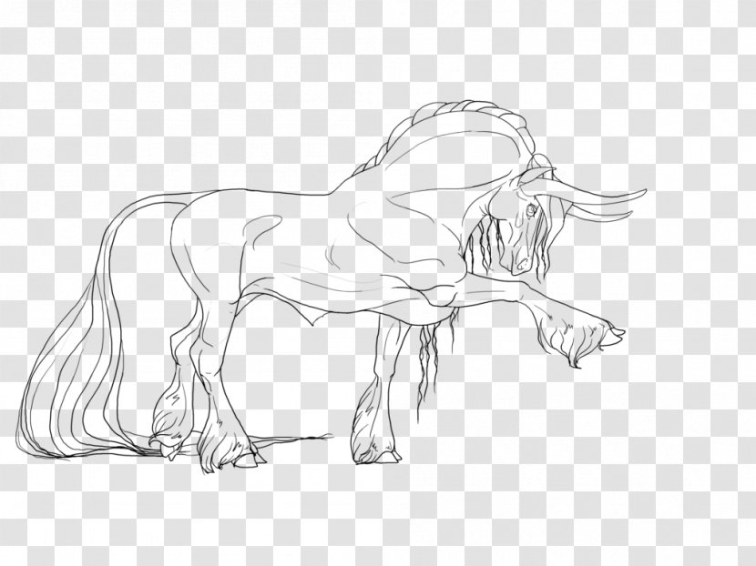 Mustang Pack Animal Wildlife Line Art Sketch - Neck Transparent PNG