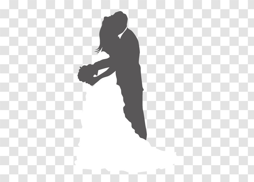 Silhouette Wedding - Black And White - Vector Figure Hugging Transparent PNG