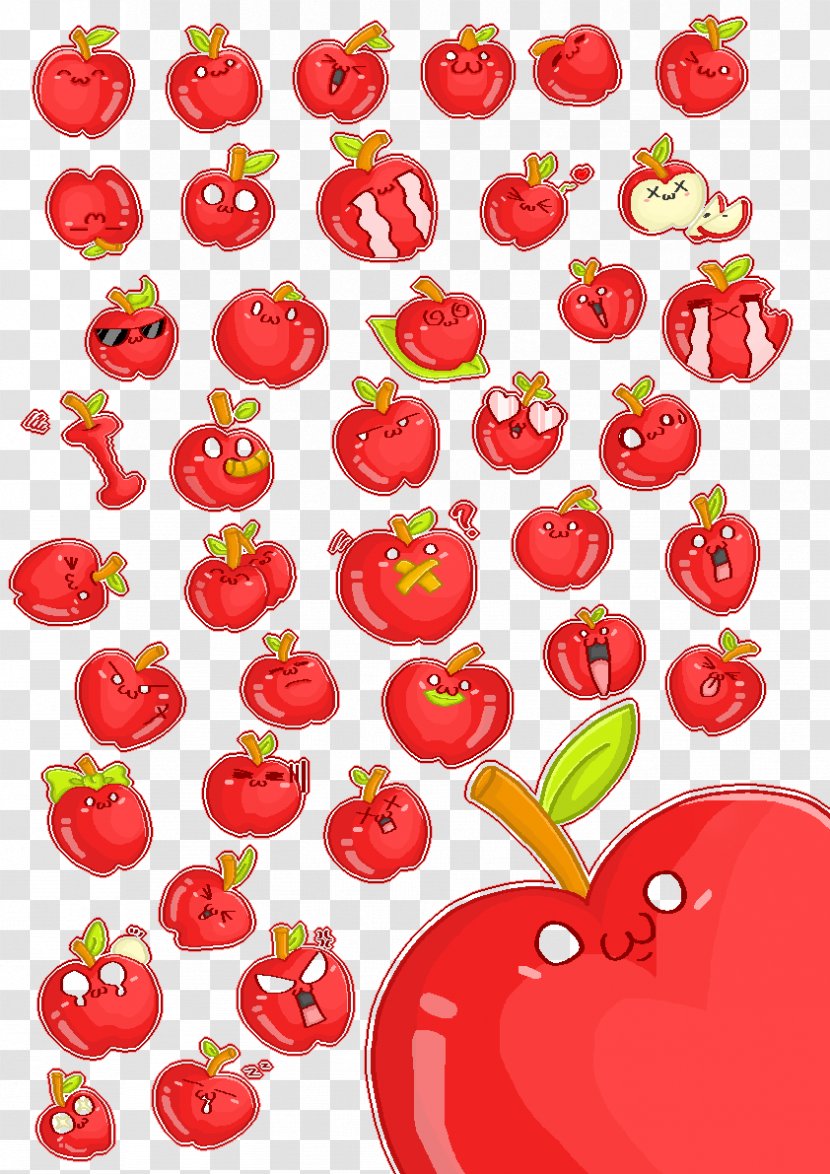 Strawberry Valentine's Day Apple Heart Font - Food - TEACHER Transparent PNG