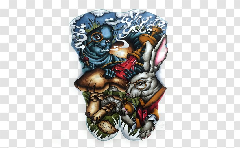 Alice's Adventures In Wonderland White Rabbit Mad Hatter Tattoo - Sleeve Transparent PNG