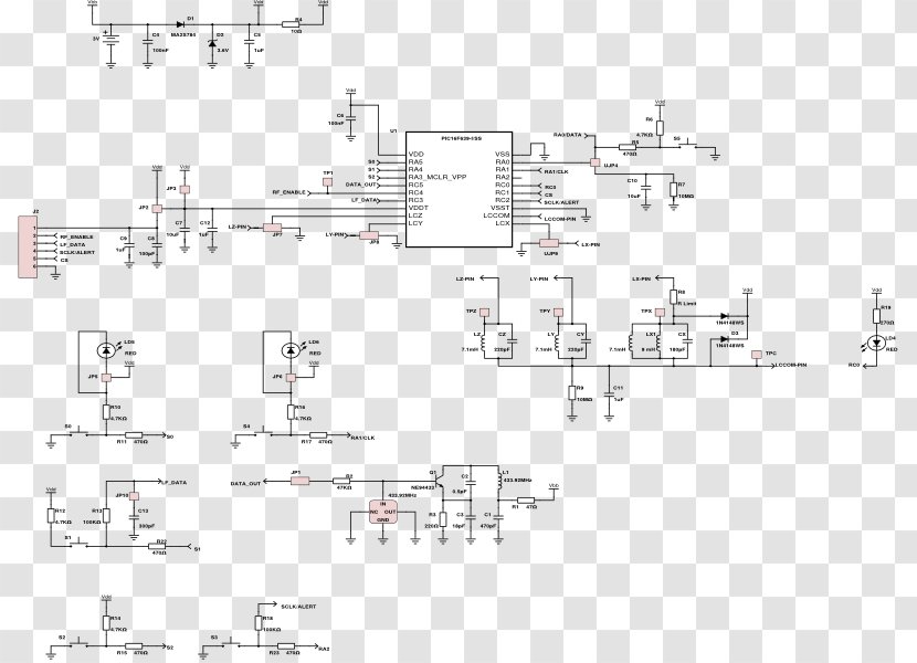 Schematic Transponder Wiring Diagram Circuit - Watercolor - Automotive Battery Transparent PNG