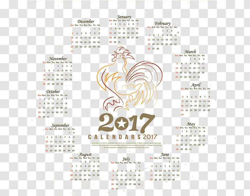 Calendar Rooster Year Chicken Pattern - Of The Rooster,calendar,Calendar Transparent PNG