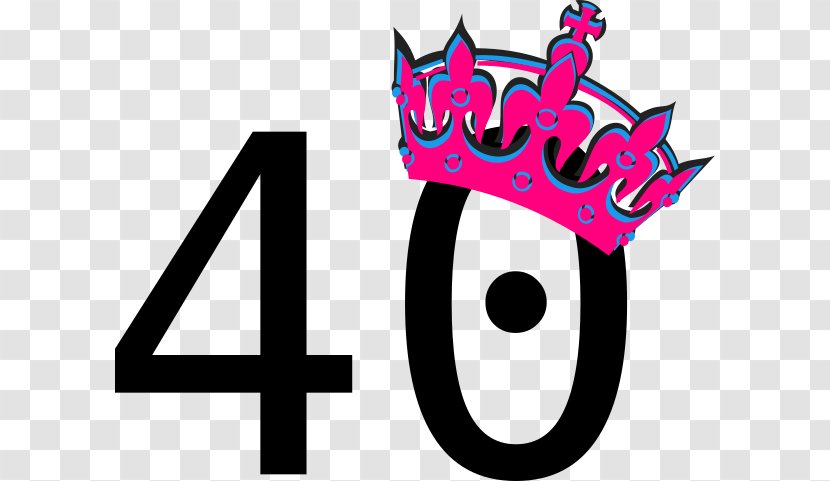 Tiara Clip Art - Pink - Number 40 Transparent PNG