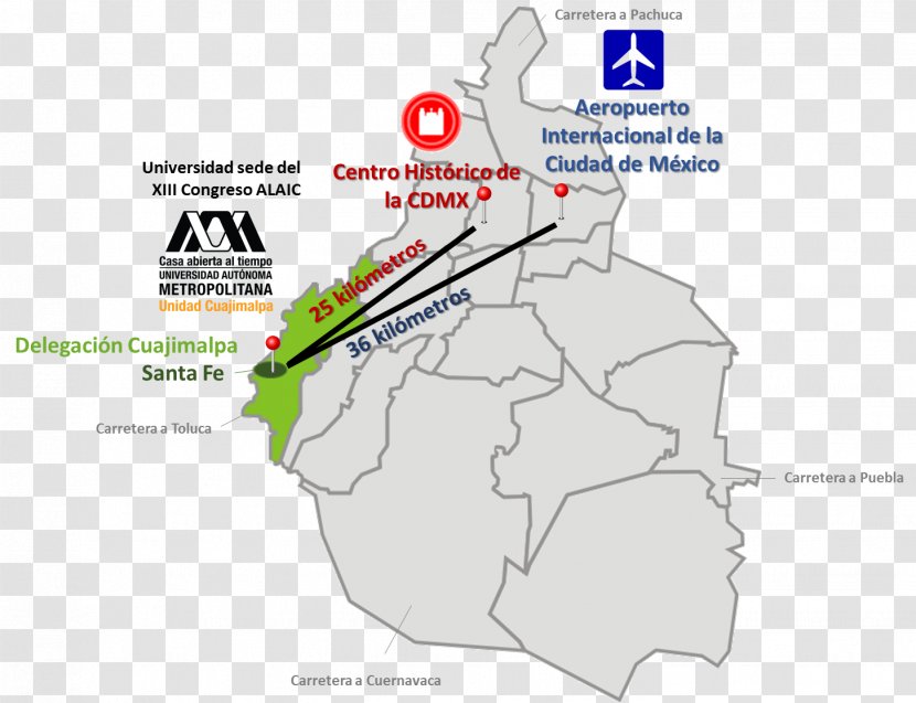 Santa Fe, Mexico City Blank Map Municipalities Of Universidad Autonoma Metropolitana - World Transparent PNG