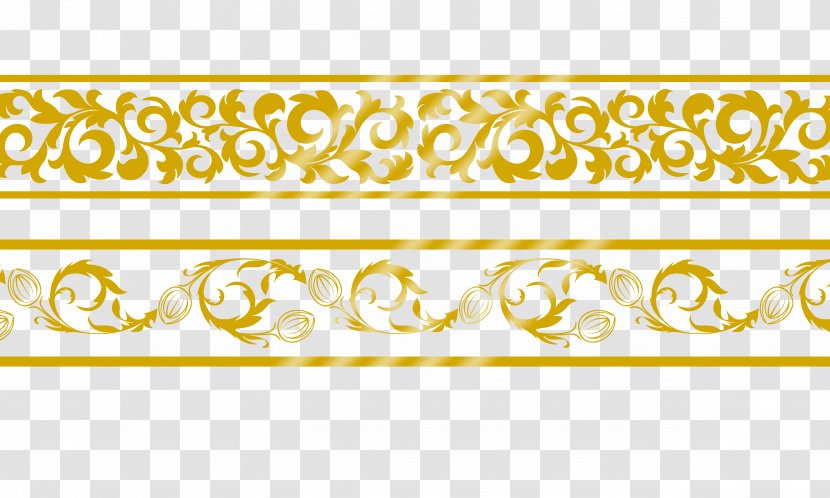 Decorative Arts Stencil Ornament Sticker - Gold Lace Border Pattern Material Transparent PNG