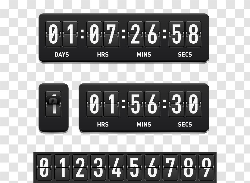 Countdown Timer Royalty-free - Multimedia - Flip Clock Texture Vector Material Transparent PNG