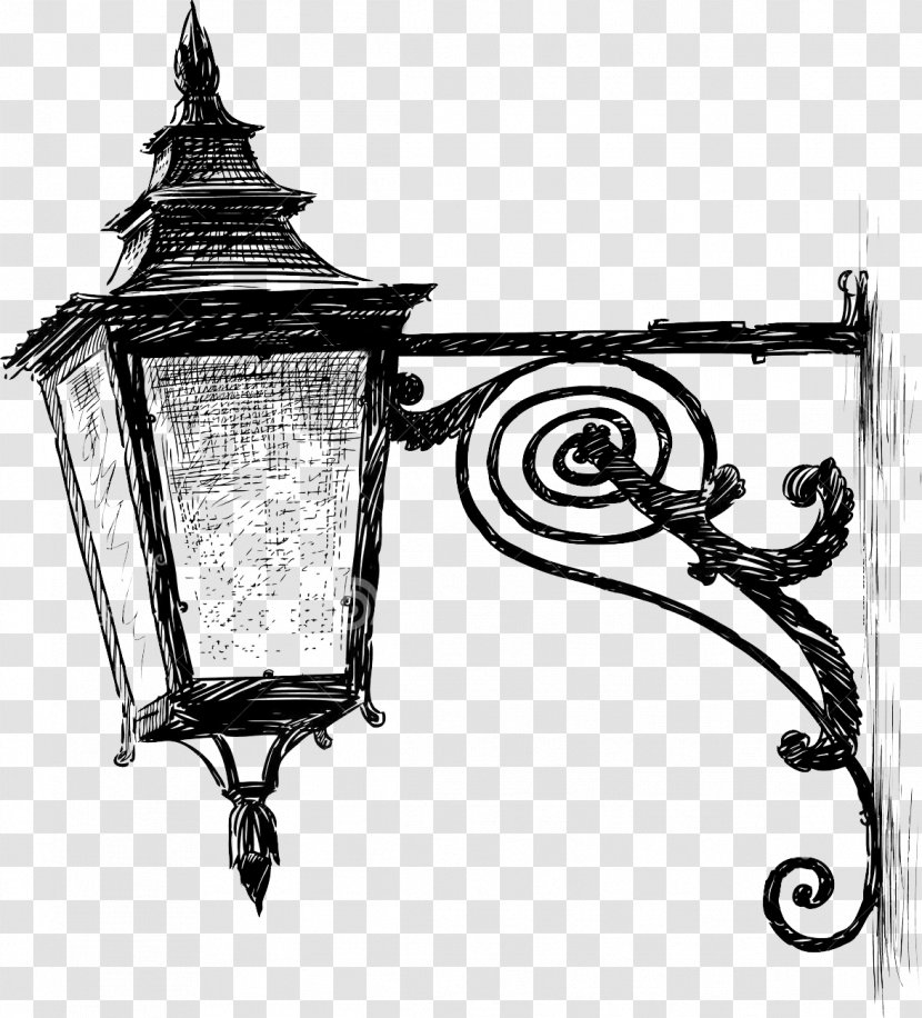 Lantern Street Light Drawing Oil Lamp - Electric Transparent PNG