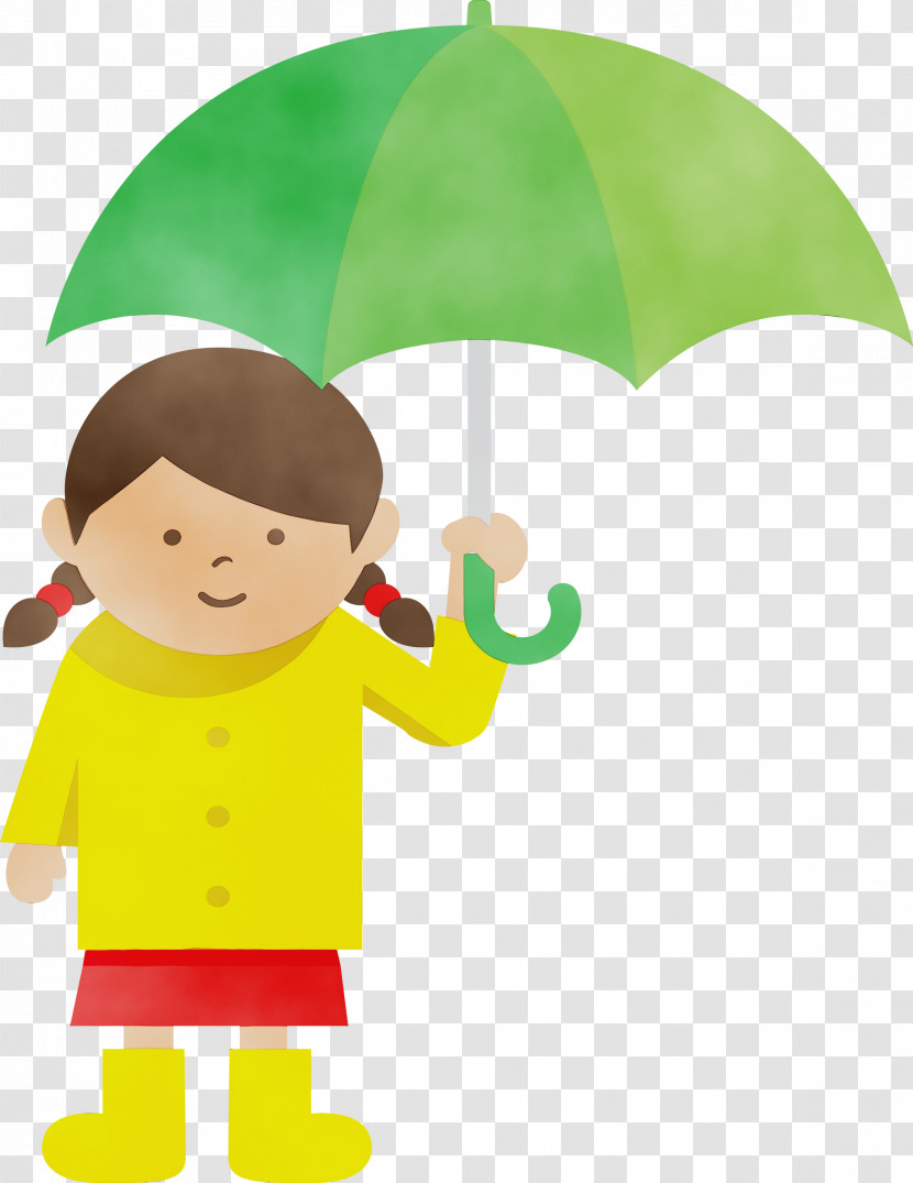 Cartoon Green Meter Umbrella Happiness Transparent PNG
