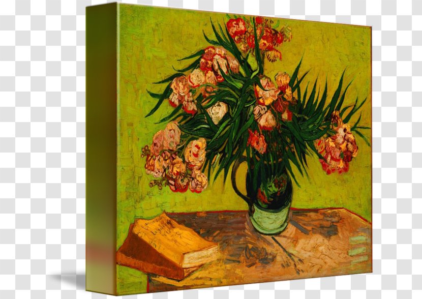 Floral Design Still Life: Vase With Oleanders And Books Van Gogh - Flower - PostersVan Transparent PNG