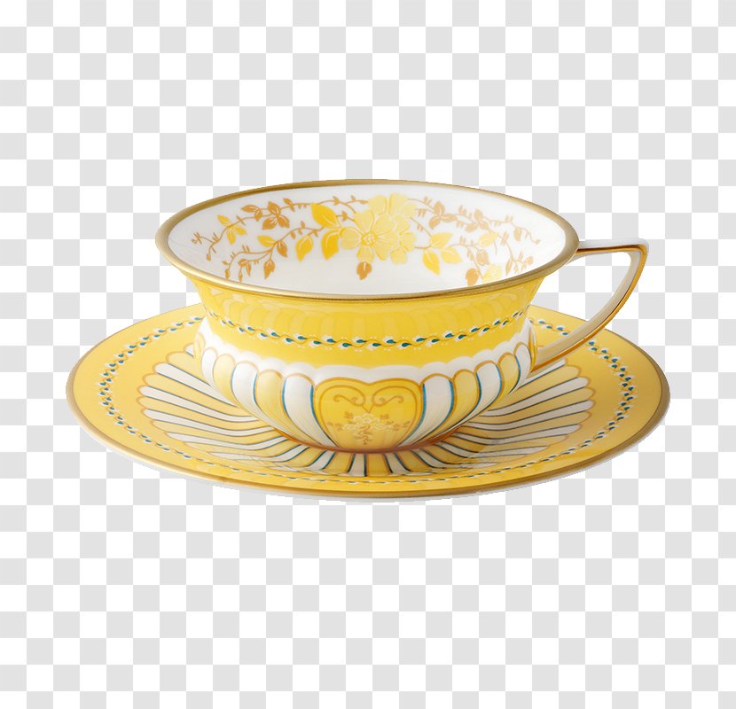 Coffee Cup Saucer Mug - Ceramic - Yellow Transparent PNG