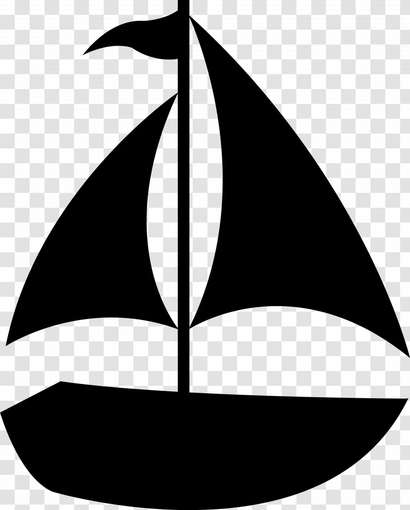 Sailboat Silhouette Clip Art - Monochrome Transparent PNG