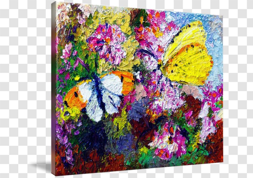 Butterfly Oil Painting Irises Impressionism - Printmaking - Glossy Butterflys Transparent PNG