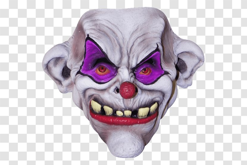 Mask Evil Clown Face Halloween - Human Tooth Transparent PNG