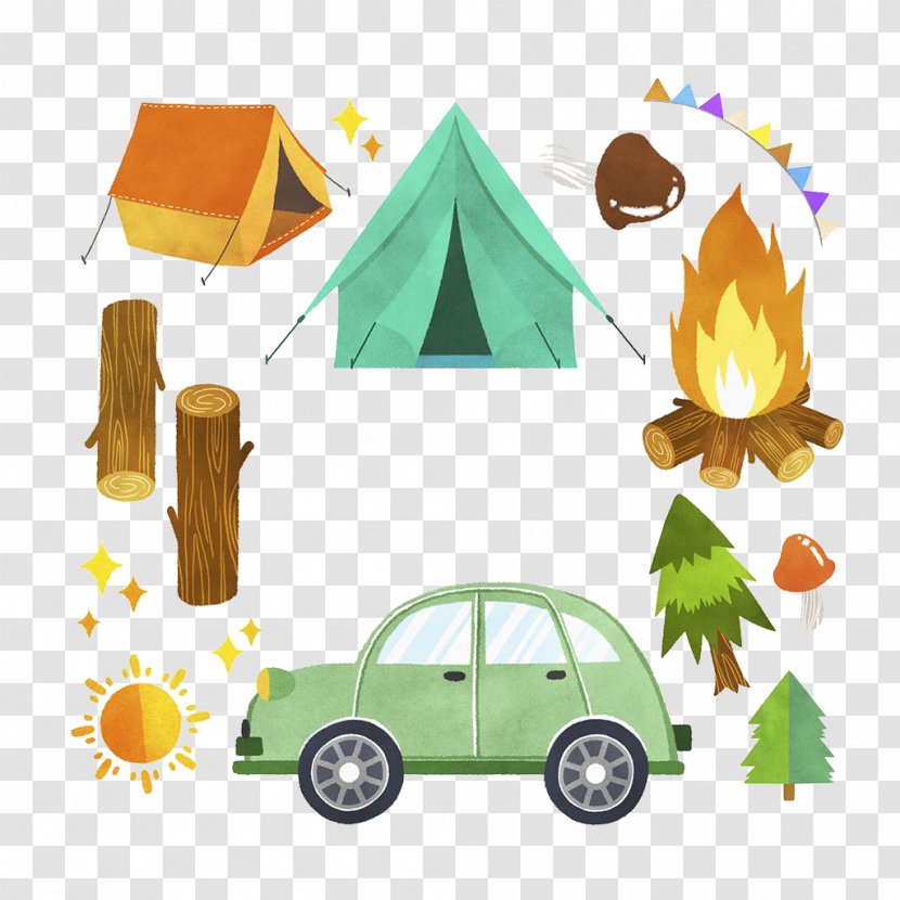 Camping Tent Campsite Illustration - Illustrations Transparent PNG