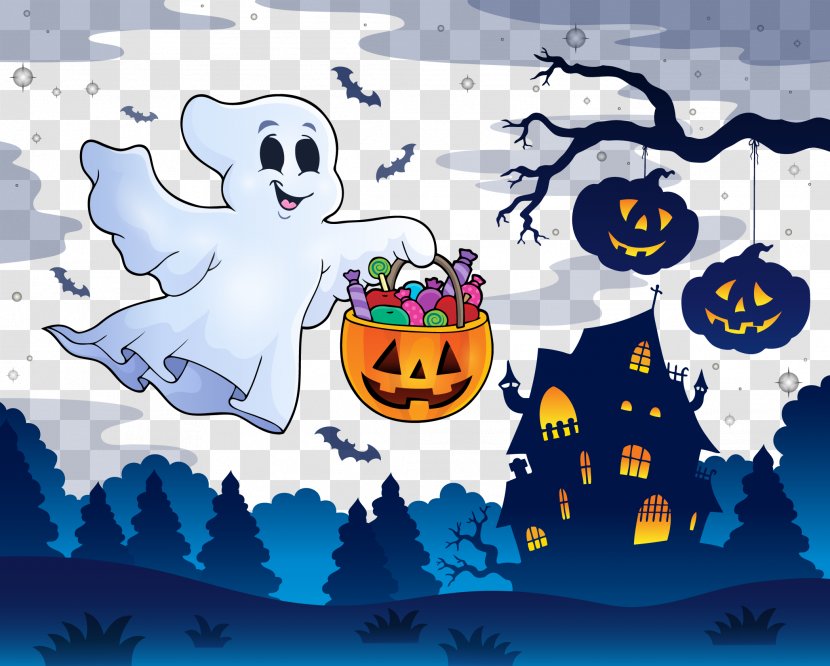 Ghost Halloween Illustration - Ghosts And Haunted Houses Transparent PNG