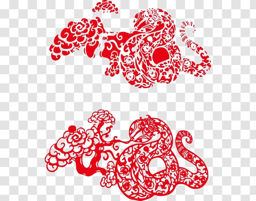 Papercutting Snake Vector Chinese Zodiac - Tree Transparent PNG