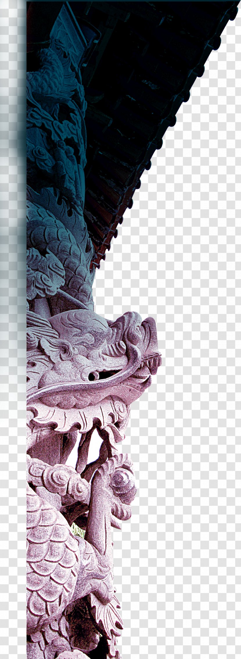 Lionhead Chinese Guardian Lions Statue - Stone Lion Eaves Material Transparent PNG