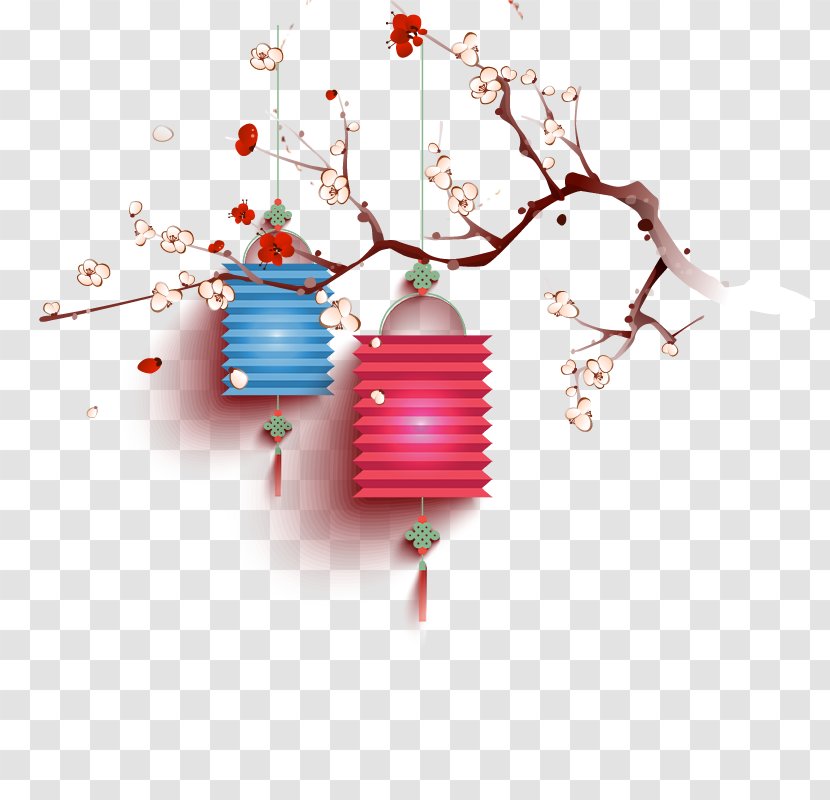 Lantern Chinese New Year Lunar - Plum Transparent PNG