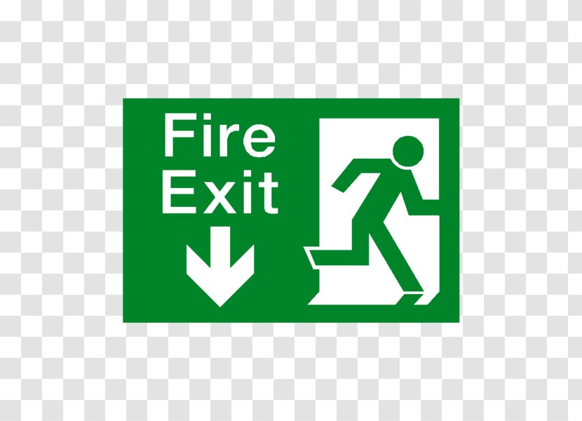 Emergency Exit Sign Safety Sticker Arrow - Rectangle Transparent PNG