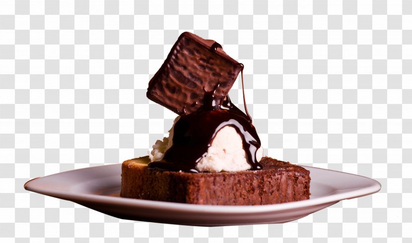 Ice Cream Chocolate Cake Hot Brownie - Biscuit Transparent PNG