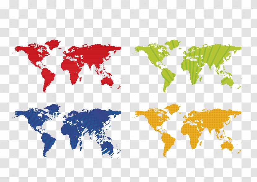 Globe World Map - 4 Colors Icon Transparent PNG
