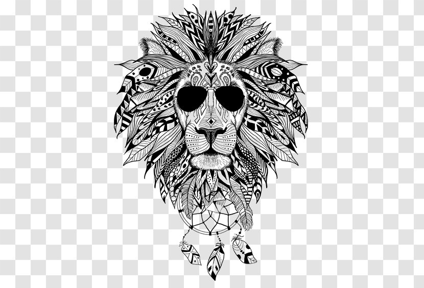 Lion Abziehtattoo Illustration Drawing - Bone Transparent PNG