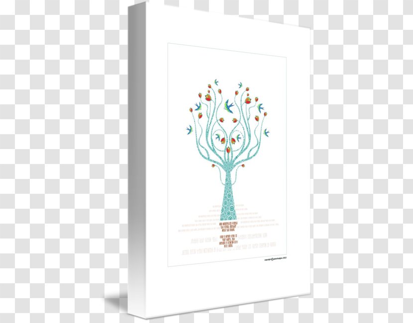 Flower Turquoise Font - Singing Bird Transparent PNG