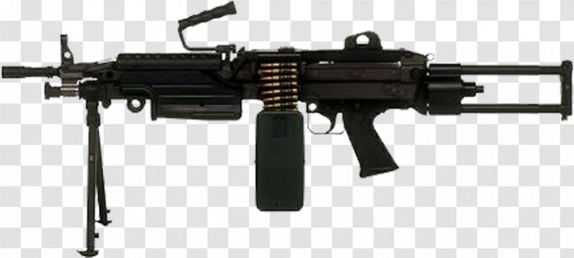 FN Minimi M249 Light Machine Gun Squad Automatic Weapon Firearm - Watercolor Transparent PNG