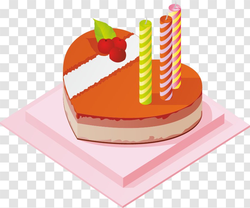 Torte Birthday Cake Cheesecake Bakery Cupcake - Hand Drawn Heart-shaped Candle Pattern Transparent PNG