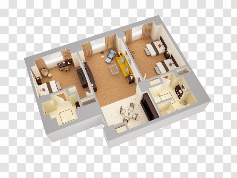 3D Floor Plan Suite Bedroom Hotel Transparent PNG
