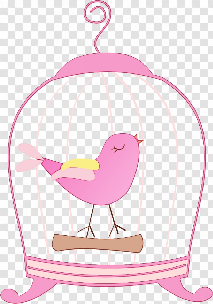 Pink Cage Baby Products Clip Art Infant Bed - Wet Ink - Furniture Bird Transparent PNG