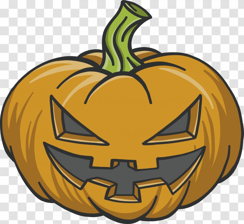 Jack-o-lantern Calabaza Pumpkin Winter Squash - Food - Evil Monster Transparent PNG