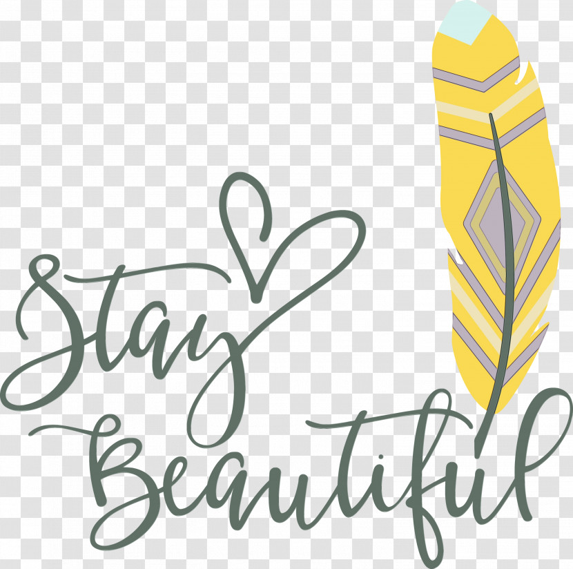 Leaf Logo Calligraphy Yellow Line Transparent PNG