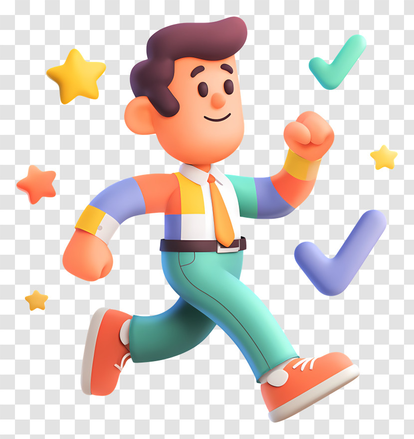 Energetic Colorful Runner Character Transparent PNG