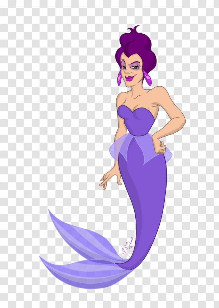 Mermaid Ariel Marina Del Rey Ursula King Triton - Silhouette Transparent PNG
