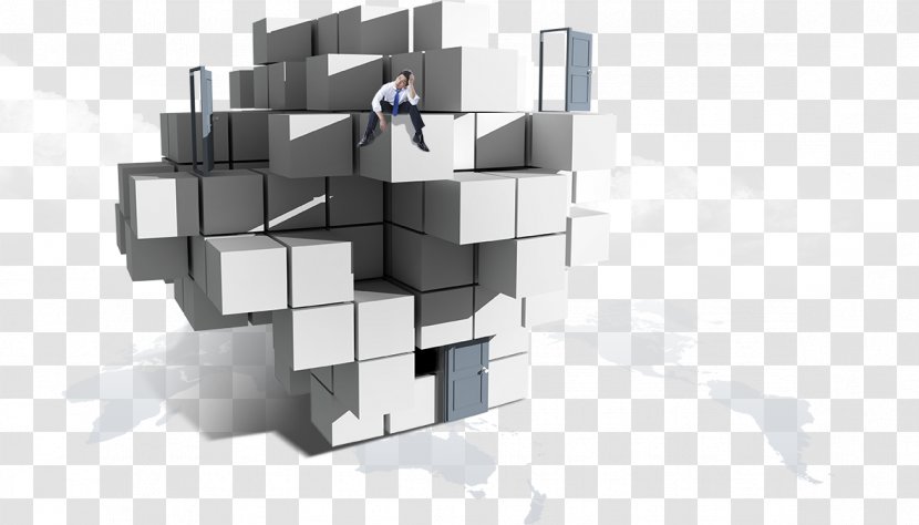 Company Graphic Design - Shelving - Professional Men Sitting On The Cube Transparent PNG