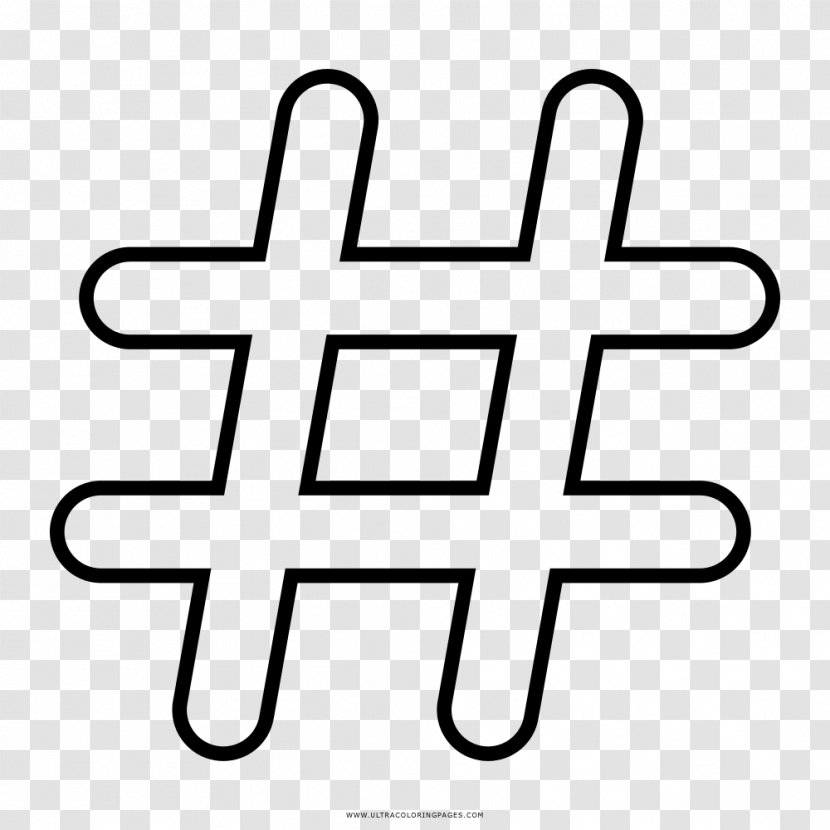 Drawing Hashtag Coloring Book Printing Clip Art - Black And White Transparent PNG
