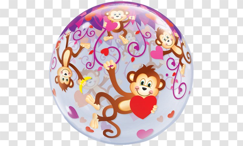 Toy Balloon Valentine's Day Monkey Love - Holding Transparent PNG