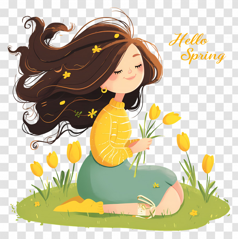 Hello Spring - Hello Spring Girl Transparent PNG